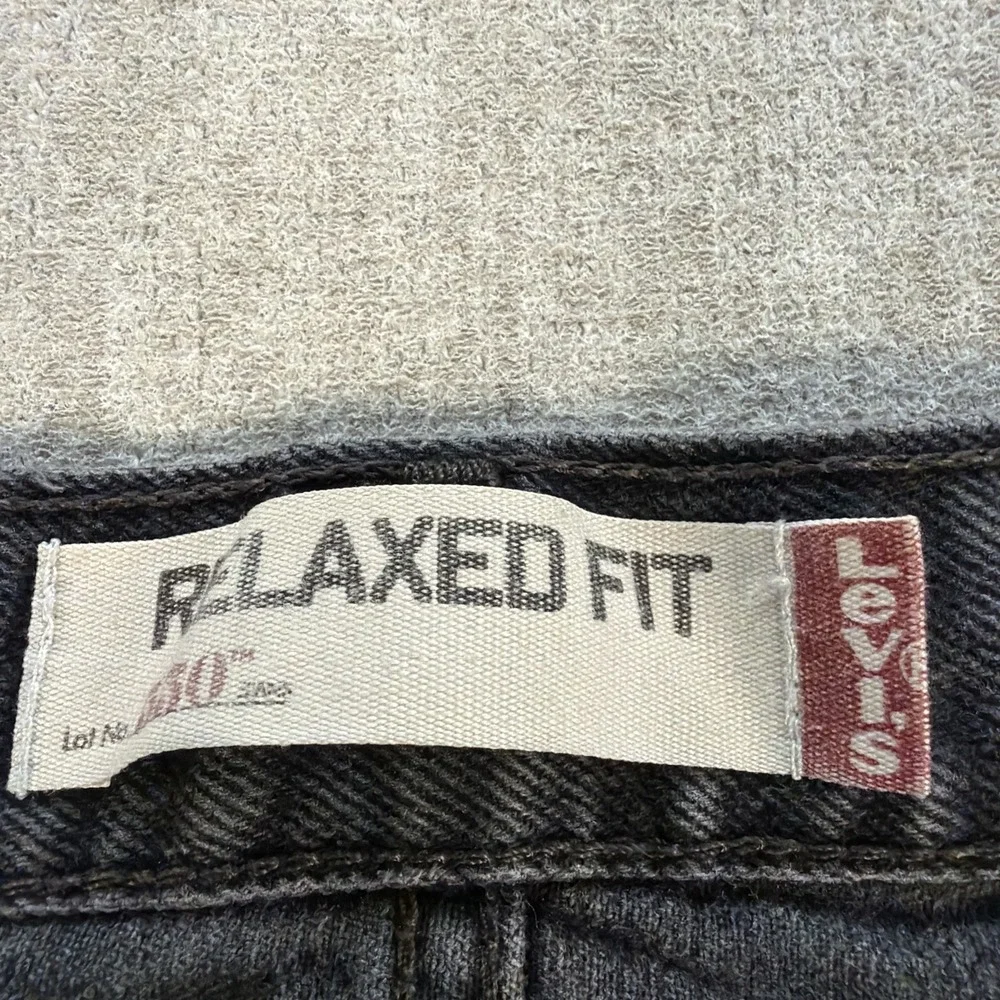 Levis 550 Jeans Mens‎ 38x30 Black Relaxed Fit Denim Distressed Modern Black wing